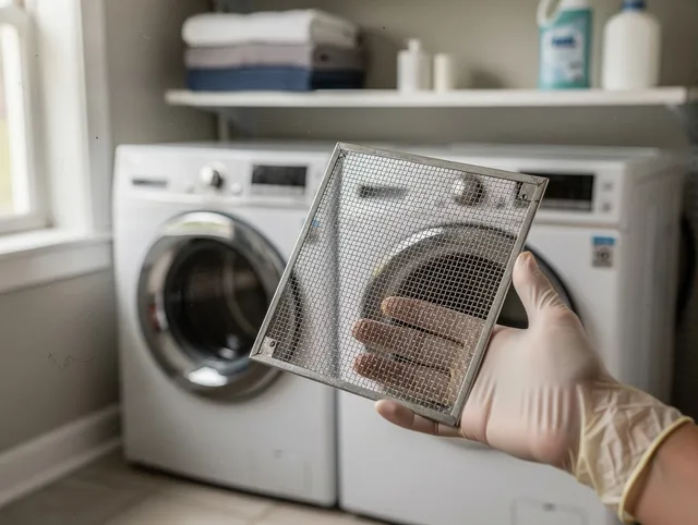 Claremont Dryer Vent Cleaning specialist performing detailed lint trap cleaning service in Claremont