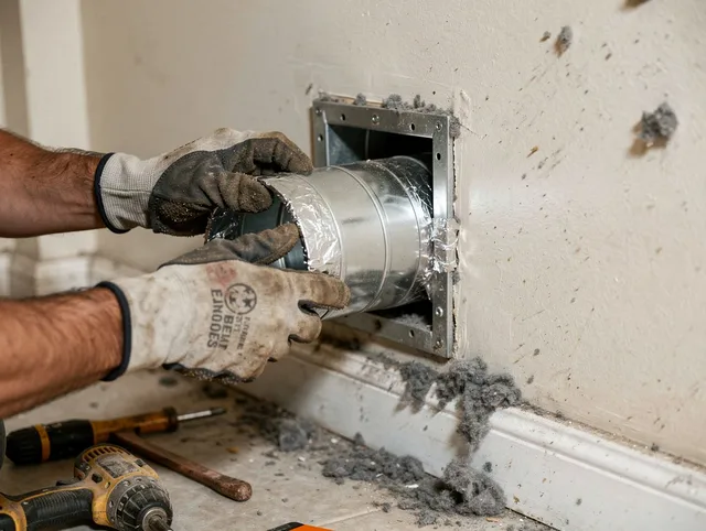 Professional dryer vent repair and installation by Claremont Dryer Vent Cleaning in Claremont
