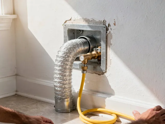 Claremont Dryer Vent Cleaning certified technician performing specialized gas dryer vent cleaning in Claremont